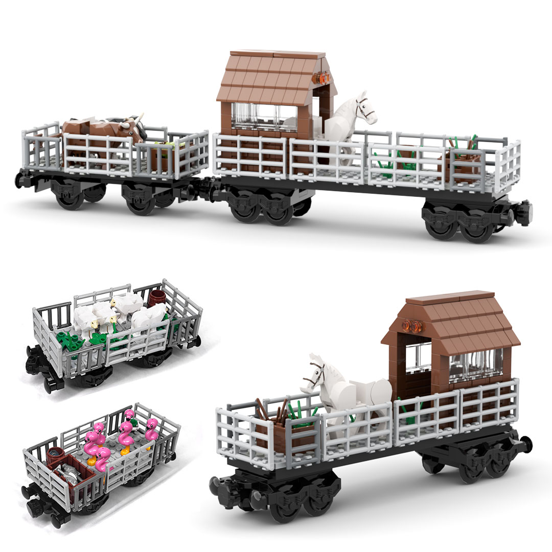 Lego Set Creator - MOC Train Animal Transport Vehicle Building